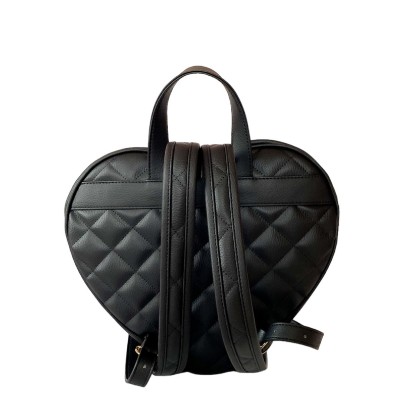 Vg black heart quilted backpack