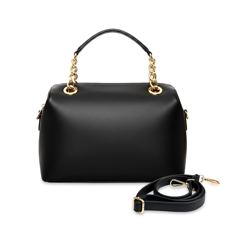 VG Madagascar collection - Bauletto saffiano nero & cristalli leopardati