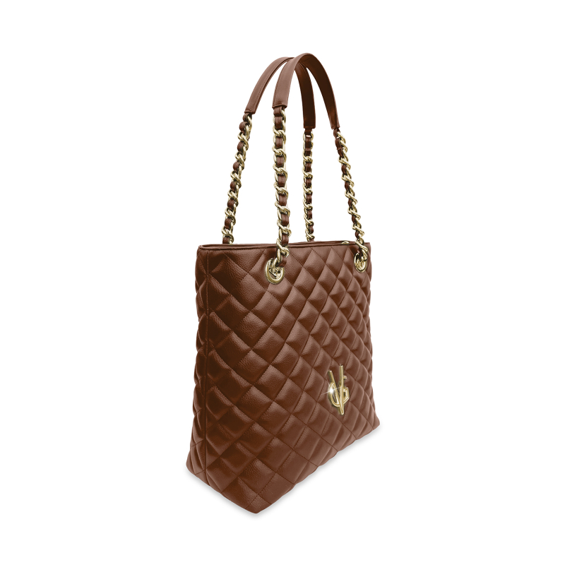 VG City  Shopper trapuntata cuoio