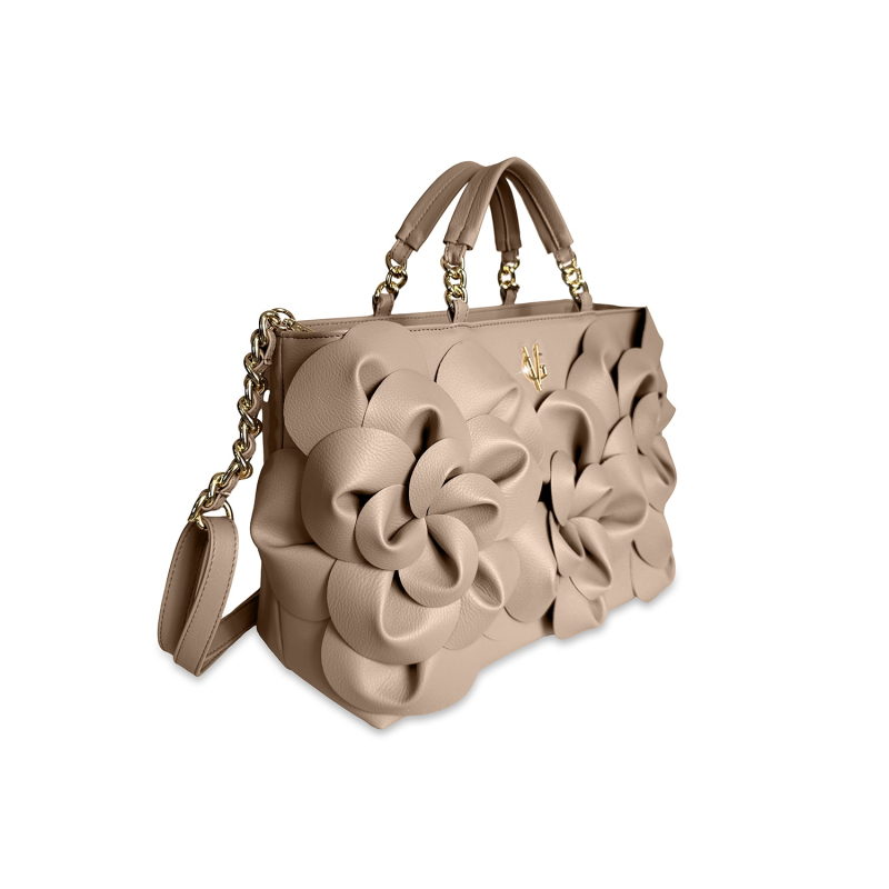 VG Borsa Camelia grande cipria scuro couture