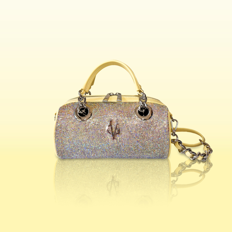 VG Luxury - Borsa Mini Bowling mimosa & cristalli