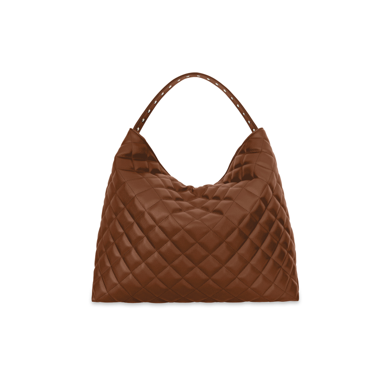 VG  Shopper bag trapuntata cuoio & borchie