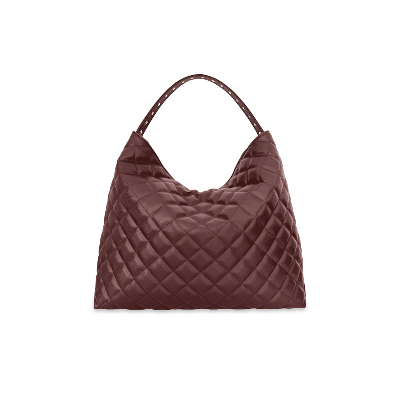 VG  Shopper bag trapuntata cioccolato & borchie