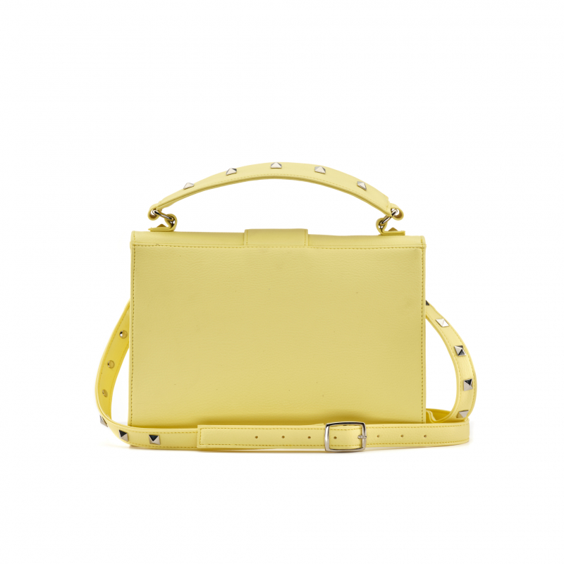 VG Yellow handbag rainbow print & studs