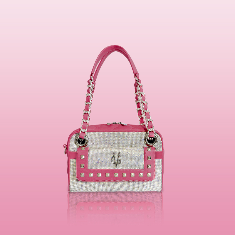 VG VALENTINE BONHEUR PICCOLA - Borsa a spalla fragola & cristalli boreali