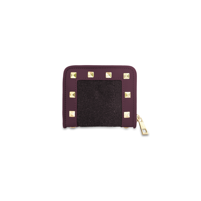 Wonderful Christmas -  Portafoglio quadrato burgundi, borchie & cristalli