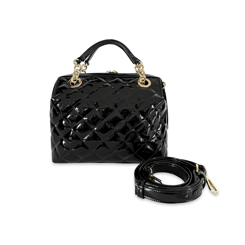 CHIC BOHEMIEN - Bauletto medio nero con motivo perle & catene