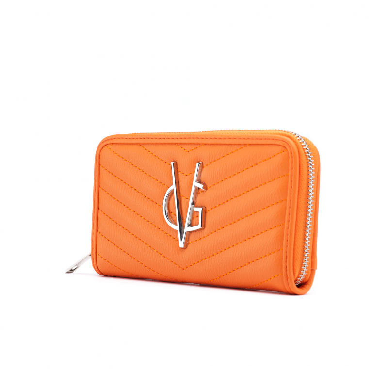 VG Orange V-quilted wallet