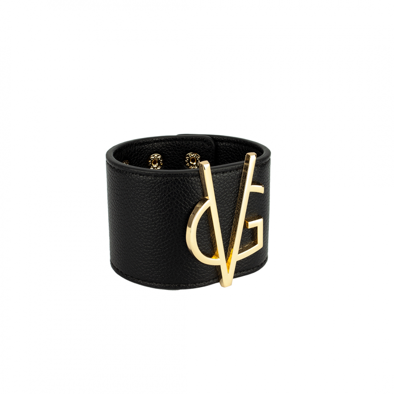 VG bracciale nero & logo gold