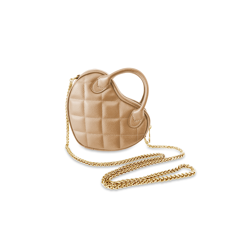 VG cuore Mini trapuntato albicocca & glitter