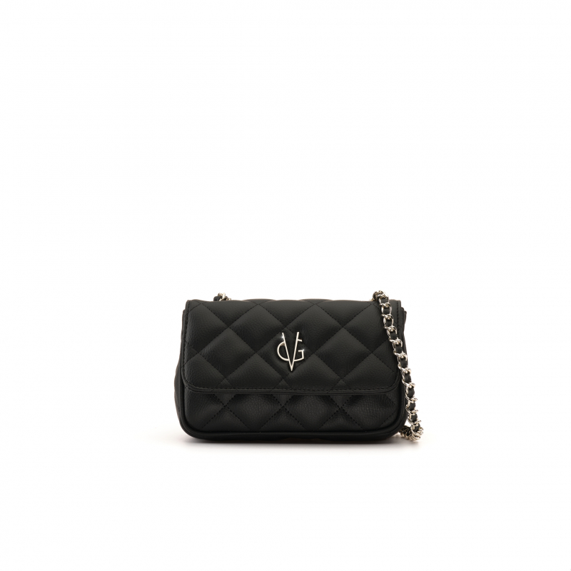 VG mini quilted black shoulder bag