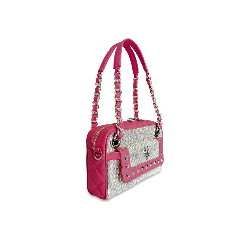 VG VALENTINE BONHEUR PICCOLA - Borsa a spalla fragola & cristalli boreali