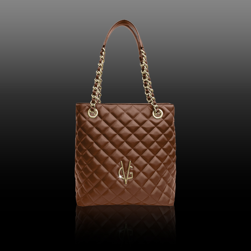 VG City  Shopper trapuntata cuoio