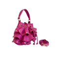 VG  Borsa secchiello piccolo fuxia con rouches & borchie
