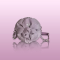 VG Tondino Camelia lavanda & petali in micro glitter