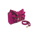 VG  Borsa a tracolla fuxia con rouches & borchie