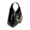 CHIC BOHEMIEN - Borsa grande a spalla nera con motivo perle & catene