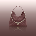 VG  Shopper bag trapuntata cioccolato & borchie