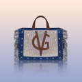 VG SHINE YOUR SUMMER - Borsa grande jeans cuoio frange & cristalli