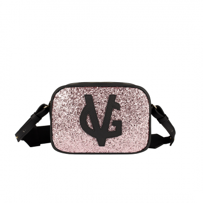 VG black shoulder small bag & light pink glitter