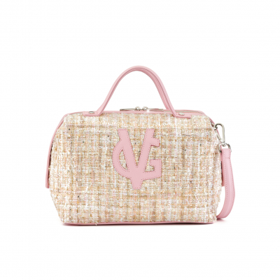 VG small pink bouclé satchel bag