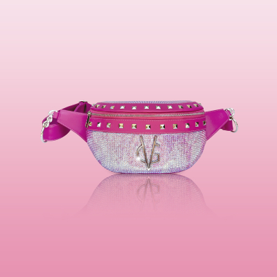 VG Marsupio  fucsia, borchie & cristalli
