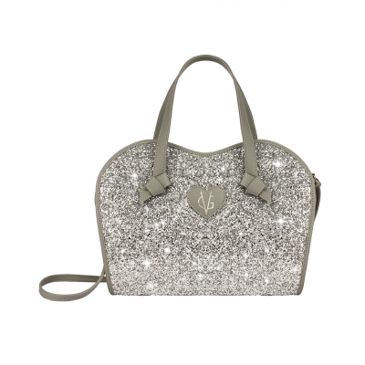 ❤️VG Low Cost-Too Chic gray & silver glitter handbag