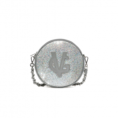 VG Small  grey round bag & silver glitter