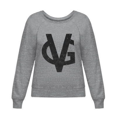 VG Felpa grigia & logo glitter nero
