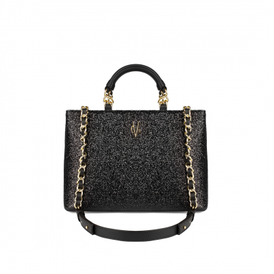 VG black handbag & black glitter