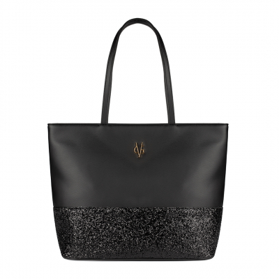 VG black shopping bag & black glitter