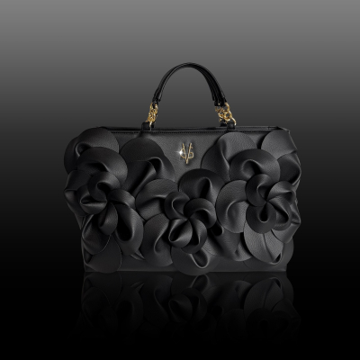 VG Borsa Camelia grande nero couture