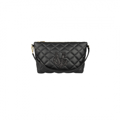 VG beauty case - black & black glitter clutch bag