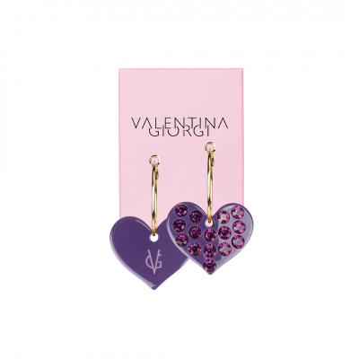 ❤️  VG Love-her! Hoop earrings with medium purple heart