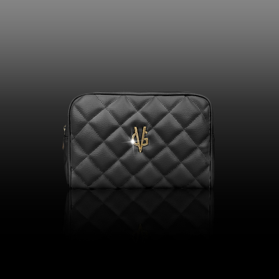 FIRST LOVE COLLECTION - Beauty case trapuntato nero