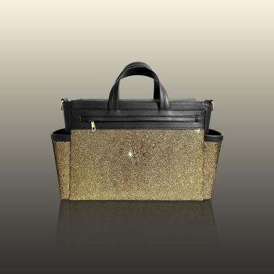 Wonderful Christmas - Borsa passeggino glitter gold