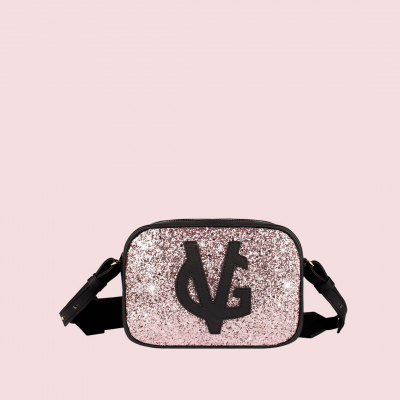 VG saponetta piccola nera & glitter rosa cipria