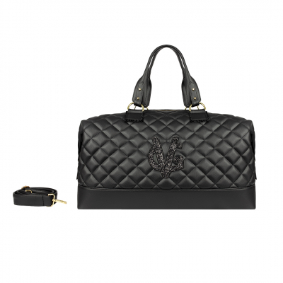 VG black & black glitter quilted duffle bag