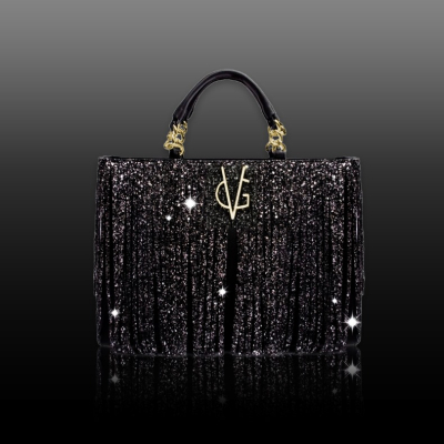 VG10 Borsa nera & frange glitter