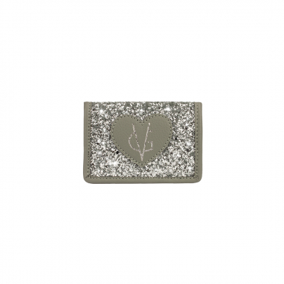 ❤️VG Low Cost-Too Chic gray and silver glitter card holder