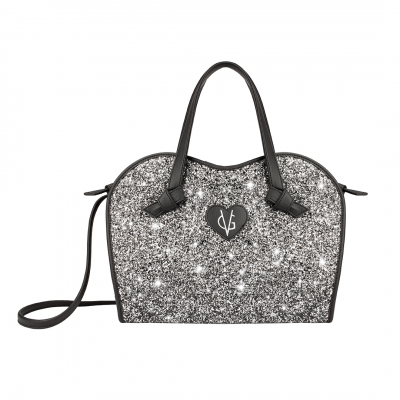 ❤️VG Low Cost-Too Chic black & glitter salt and pepper handbag