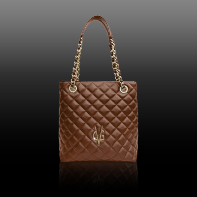 VG City  Shopper trapuntata cuoio